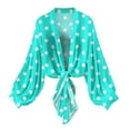 thumbnail image 1 of Cardigan for Dress New Summer Cardigans for Women Lightweight Chiffon Crop Tops Light Thin Long Sleeve Tie Front Cover up Multicolor M, 1 of 6