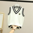 thumbnail image 1 of Cardigan for Girls School Uniform Knitted Vests for Boys Girls V Neck Sweater Vest Sleeveless Crop Tops Pullover Knitwear School Uniform Clothes, 1 of 4