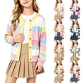 thumbnail image 1 of Cardigan for Girls Trendy Stripe Knit Top Girls Fall Sweater, 1 of 4