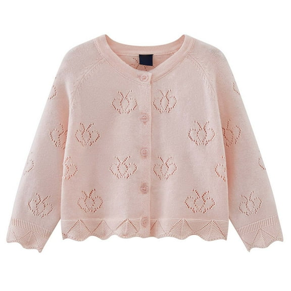 Cardigan for Girls White Girls Bolero Cardigan Sweater Toddler Kids Long Sleeve Button Knit Shrug Cropped Cover Up Jacket Tops