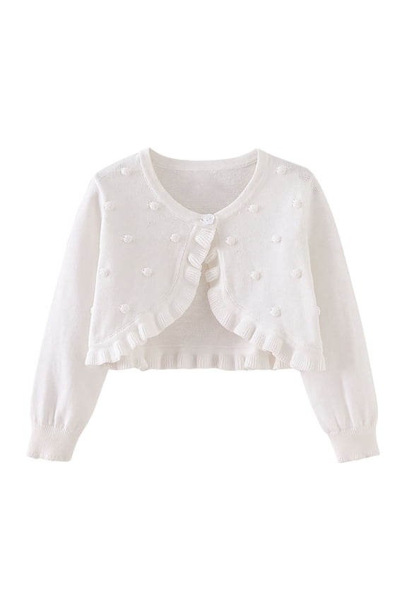 Cardigan for Toddlers New Toddler Kids Baby Girls Fashion Cute Color Long Sleeved Thin Style Button Cardigan Coat Style B-6 White 12 Months