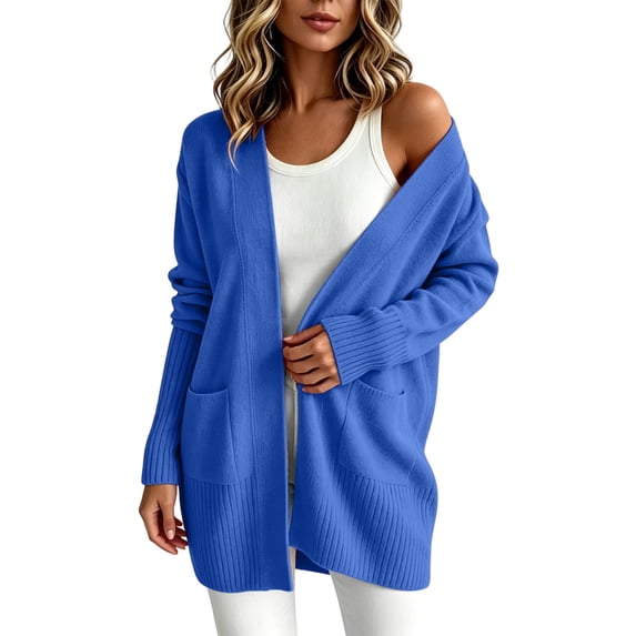 Cardigan for Women 2026 Plus Size Knit Sweater Casual Open Front Long Sleeve Cardigans Jacket Comfortable Everyday Outerwear with Pockets