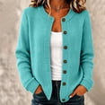 thumbnail image 1 of Cardigan for Women Button up Open Front Cardigan Fall Knit Sweaters Long Sleeve Plus Size Tops Fashion Clothing, 1 of 6