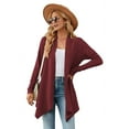 thumbnail image 1 of Cardigan for Women Dressy Casual Long Sleeve Open Front Cardigan Sweaters Claret M, 1 of 4