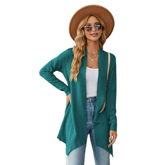 Cardigan for Women Dressy Casual Long Sleeve Open Front Cardigan Sweaters Blue M