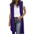 thumbnail image 1 of Cardigan for Women Fashion Women Solid Coat Casual Sleeveless Top Long Cardigan blouses for Women, 1 of 6