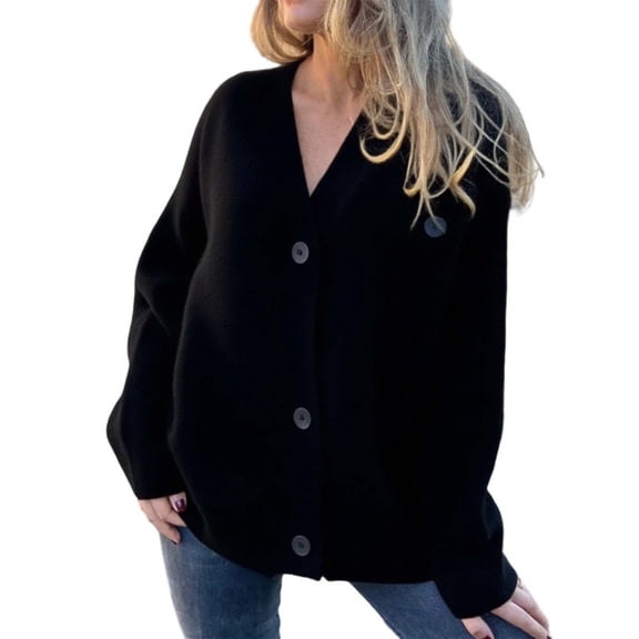Cardigan for Women Knit Button Down Light Black Sweaters for Women Comfort Colors Fall Fashion Must Haves Women'S Clothing
