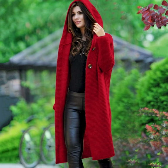 Cardigan for Women Knitted Lightweight Red Long Cardigan Cozy Sweaters Fall Clothes Women Fashion