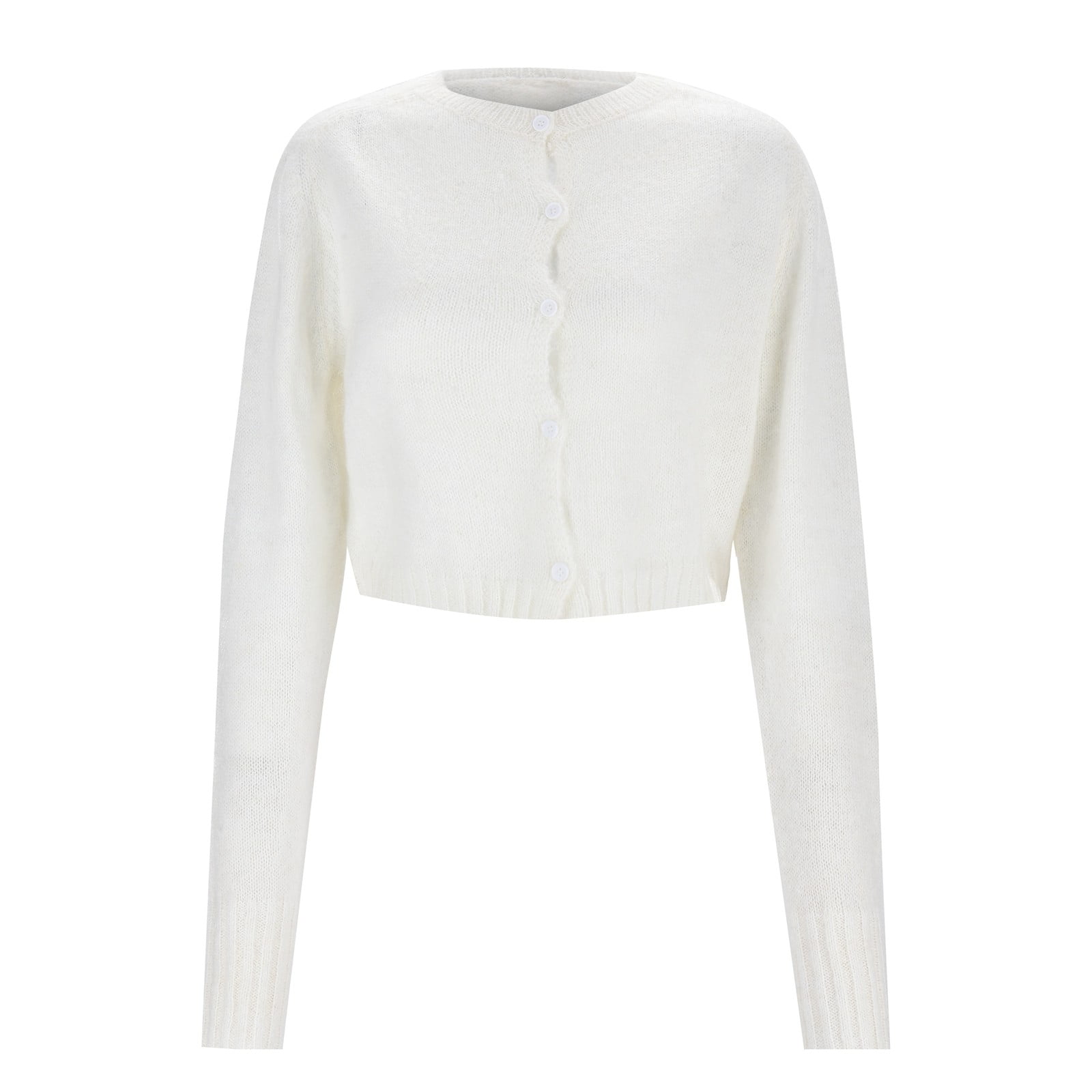 Cardigan for Women Ladies Autumn Single Short Long Sleeve Solid Knit