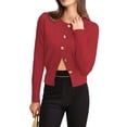 thumbnail image 1 of Cardigan for Women Spring Long Sleeve Button Down Work Office Sweaters Cute Winter Jacket Red S, 1 of 9