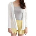 thumbnail image 1 of Cardigan for Women Winter Fall Fashion Pure Color Shirt Long Sleeve Leisure Thin Coat Tops, 1 of 5