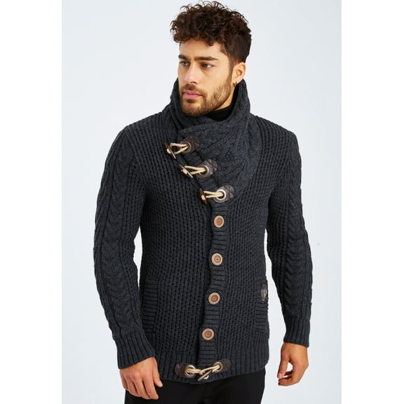 Cardigan with Stand-Up Collar – Stylish Design in Anthracite