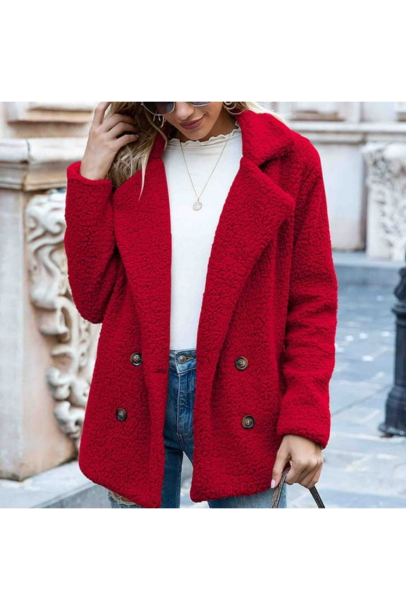 Cardigans Fleece Jacket Women Plus Size Fuzzy Sherpa Winter Coats Long Sleeve Lapel Buttons Open Front Sweaters Teddy Bear Coats Thermal Fashion Fall Clothes Trendy Casual Streetwear, S-5XL