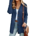 thumbnail image 1 of Cardigans For Women Button Down Cardigan Sweaters Chunky Cable Knit Sweater Long Open Front Cardigans Sweater Coat Cogild, 1 of 5