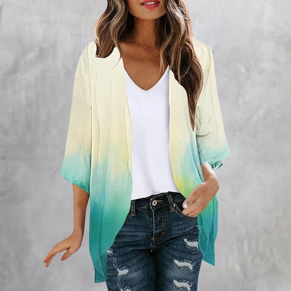 Cardigans For Women Trendy Fashion Cropped Summer Soft Printed Comfortable Casual Cardigan Sweater (Available in Plus Size)