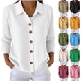 thumbnail image 1 of Cardigans Loose Knit Outwear Fashion Women's Solid Casual Blouses Ladies Tops Button Cardigan Hooded Sweater Coats Army Green S, 1 of 6