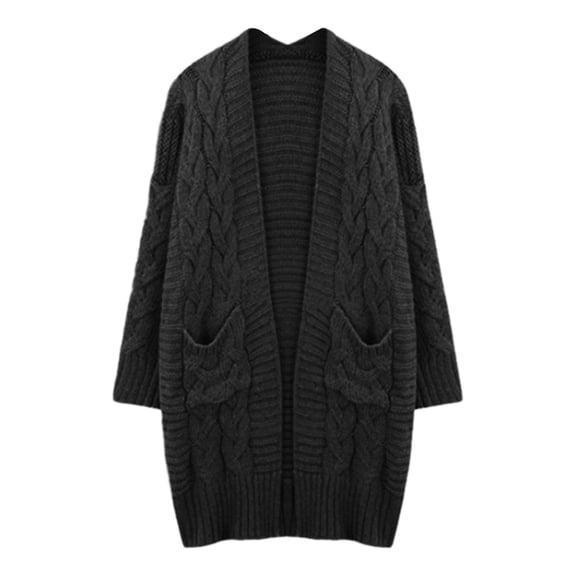 Cardigans Women Trendy Knit Long Open Front Sweater Soft Loose Fit Solid Color Outwear Cozy Fashion Outerwear Coats