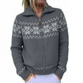 thumbnail image 1 of Cardigans Women Trendy Color Blocked Fair Isle Knit Sweater With Long Sleeves Lightweight Cardigans, 1 of 3