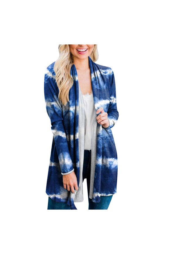 Cardigans Women Trendy Jacket Casual Printed Long Sleeve Jacket Work Cardians