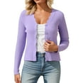 thumbnail image 1 of Cardigans Women Trendy Solid Ribbed Knitted Long Sleeve Button V Neck Slim Outfits Clothes, 1 of 4