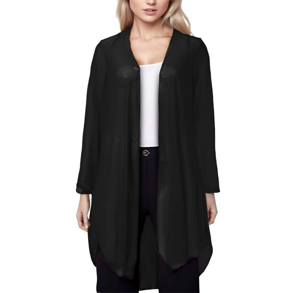 Cardigans Women Trendy Solid Thin Transparent Mesh Three Quarter Sleeve Mid Length Shawl Outfits Clothes