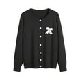 thumbnail image 1 of Cardigans Women Trendy Sweaters Towels Embroidered Contrasting Knitted Loose Sweater Lightweight Outwear Coats, 1 of 3