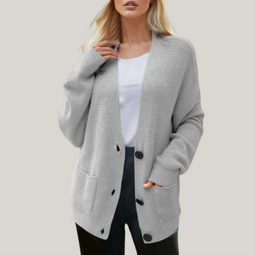 Cardigans for Women Buttons Lightweight Knit Cardigans Sweater , Cardigan Sweaters for Women Lightweight Grey S
