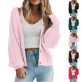 thumbnail image 1 of Cardigans for Women Classic Solid Color Long Sleeve Button Sweater Tops Outdoor Activity Wear, 1 of 6