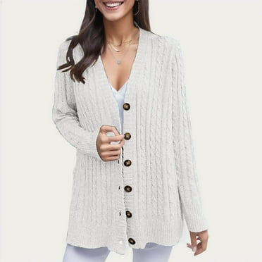 Cardigans for Women Long Long Sleeve Lightweight Cardigans Sweater , Womens Lightweight Cardigan White M