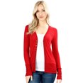 thumbnail image 1 of Cardigans for Women Long Sleeve Cardigan Knit Snap Button Sweater Regular & Plus, 1 of 2