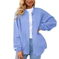 thumbnail image 1 of Cardigans for Women Long Sleeve Solid Color Button Down Knit Tops Outerwear Loose Fit Open Front Fall Winter Casual Sweaters for Women, 1 of 4