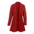 thumbnail image 1 of Cardigans for Women Long Sleeve Swingy Soft Knit Cardigan Sweater W/Pocket-Red (Small), 1 of 5