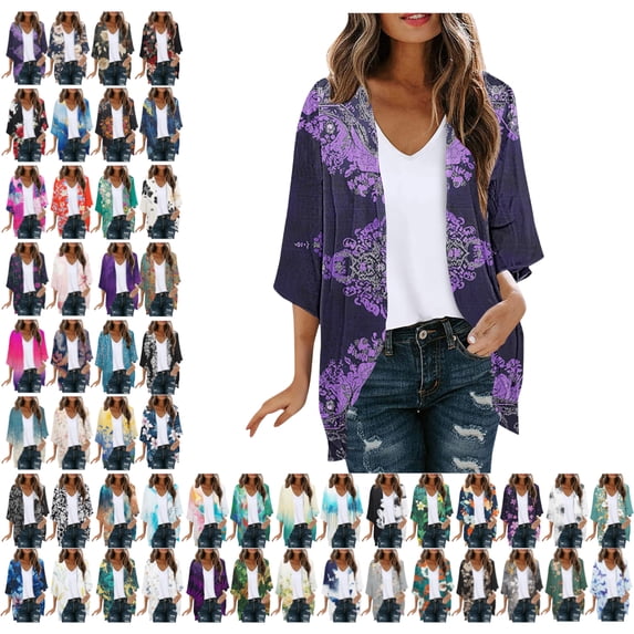 Cardigans for Women Plus Size 2026 Summer Fashion Cardigan Casual Print Overcoat Spring Printed Top