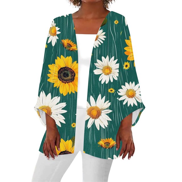 Cardigans for Women Plus Sizes Womens Summer Fall Printed Cardigan Long