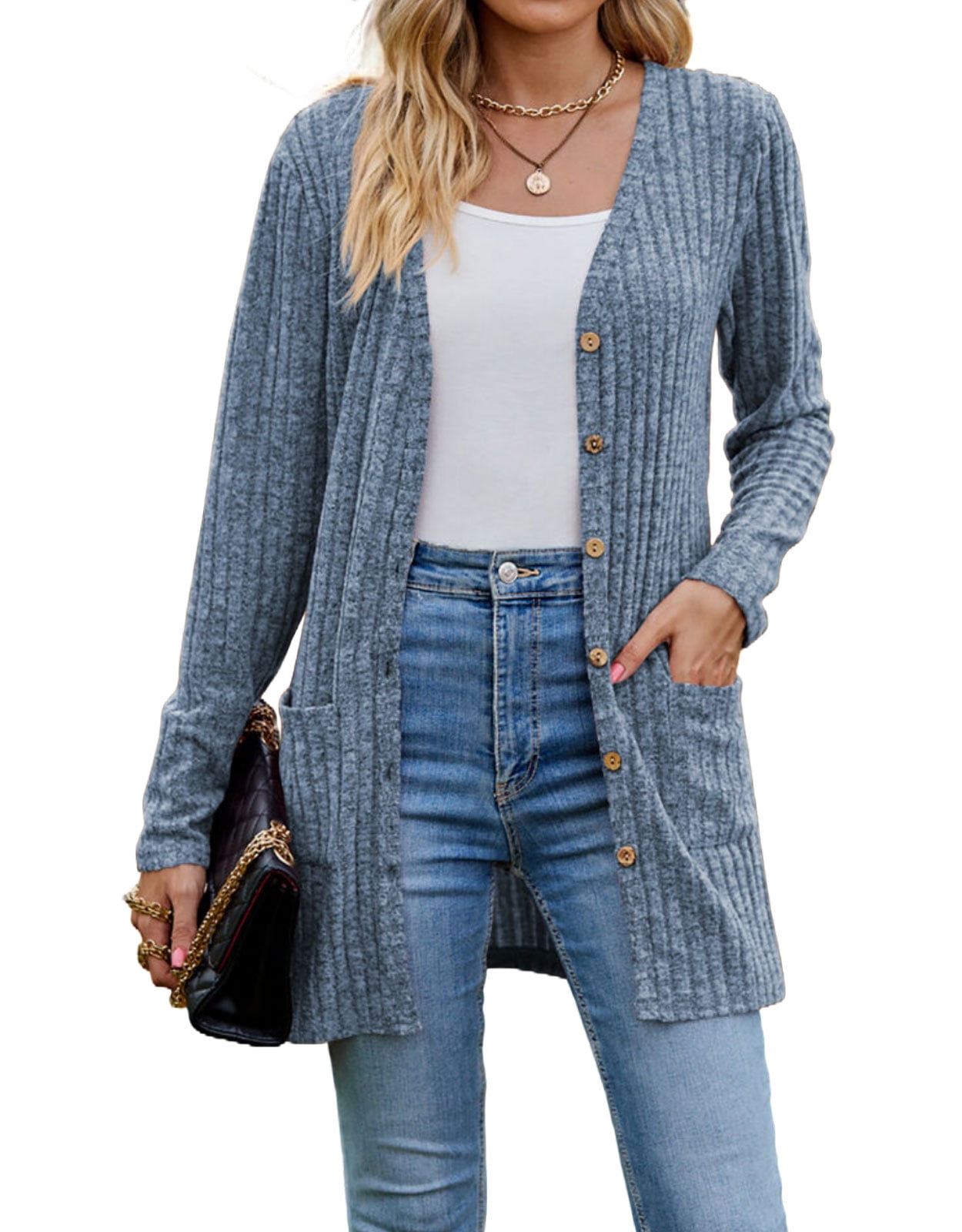 Cardigan Buttons And Pockets