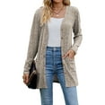 thumbnail image 1 of Cardigans for Women Solid Long Sleeve Ribbed Knit Open Front Button Lightweight Fall Cardigan with Pockets Cogild, 1 of 9