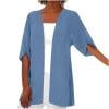 thumbnail image 1 of Kimono Cardigans for Women Plus Size Lightweight Cardigan Open Front Half Sleeve Casual Loose Fit Beach Cover Up, 1 of 7