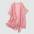 thumbnail image 1 of Cardigans for Women Summer Short Sleeve Open Front Ladies Elegant Cardigan Lightweight Casual Outerwear with Pockets Pink M, 1 of 7