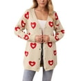 thumbnail image 1 of Cardigans for Women Valentine's Day Cute Heart Sweater V Neck Button Down Winter Fall Fashion Cable Sweaters Outerwear Coat Alsol Lamesa, 1 of 6