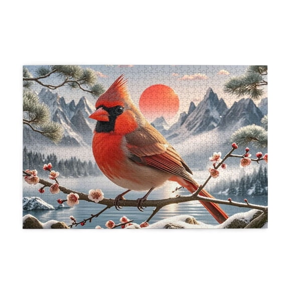 Cardinal 1000-Piece Adult Puzzle,Pine Needles Adult High-Difficulty Challenge Puzzle Puzzles For Adults 1000 Pieces