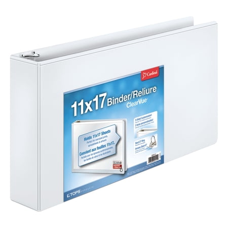 Cardinal - 3" 3-Ring View Binders, D-Ring - White