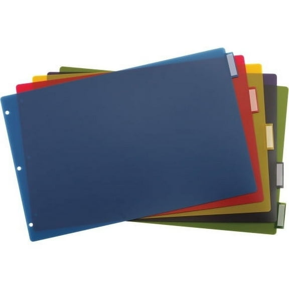Cardinal 11x17 Poly Insertable Dividers 8 Tab(s) - 8 Tab(s)/Set - 11" Divider Width x 17" Divider Length - Clear Poly Divider - Multicolor Tab(s) - 1 Each