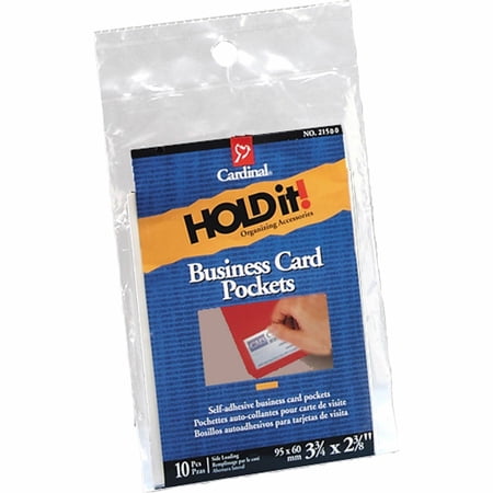 Cardinal, CRD21500CB, HOLDit! Business Card Pockets, 10 / Pack, Clear