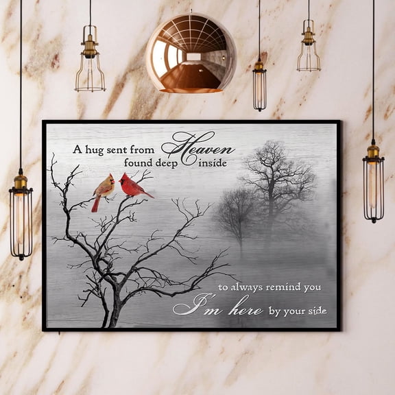 Cardinal A Hug Sent From Heaven Found Deep Inside Paper Poster No Frame Matte Wall Art Decor 16 x 24 Inch Poster