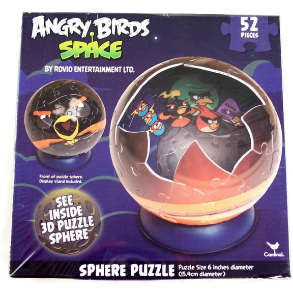 Cardinal Angry Birds Space 3D Sphere Puzzle, 52 Piece