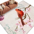 thumbnail image 1 of Cardinal Area&nbsp;Rug 5x7ft Red Bird Floral Non-Slip&nbsp;Washable Square&nbsp;Rugs Soft Felt Indoor Floor Mat for Bedroom Kitchen Living Room Bathroom, 1 of 9