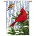 thumbnail image 1 of Cardinal Birches Flag 2 Sided Decorative Banner, 1 of 1