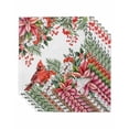 thumbnail image 1 of Cardinal Bird Cloth Napkins Set of 6 Reusable Dinner Napkins, Winter Poinsettia Berry Pine Cones Floral Cocktail Napkin Washable Table Napkins for Wedding/Holiday Party/Baby Shower 20"x20", 1 of 7