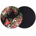 thumbnail image 1 of Cardinal Bird Coasters Set of 2, Absorbent Coasters for Drinks, Winter Poinsettia Pine Cones Berry Black Coaster for Desk Coffee Table Protection, Home Decor House Warming Gifts 4", 1 of 8