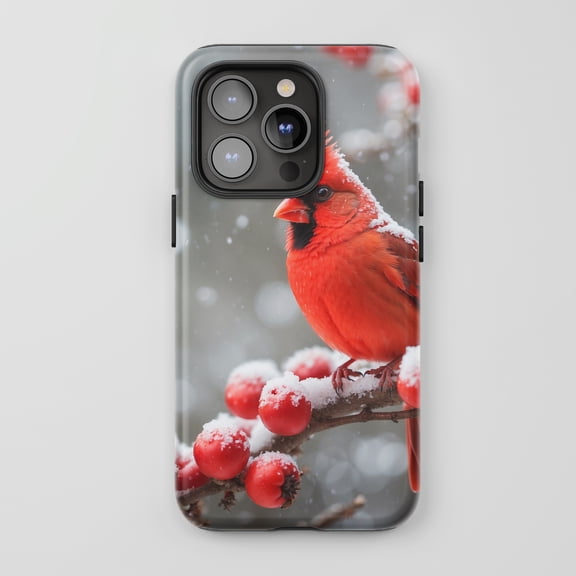 Cardinal Bird For All iPhone Series Tough Phone Case Winter Nature